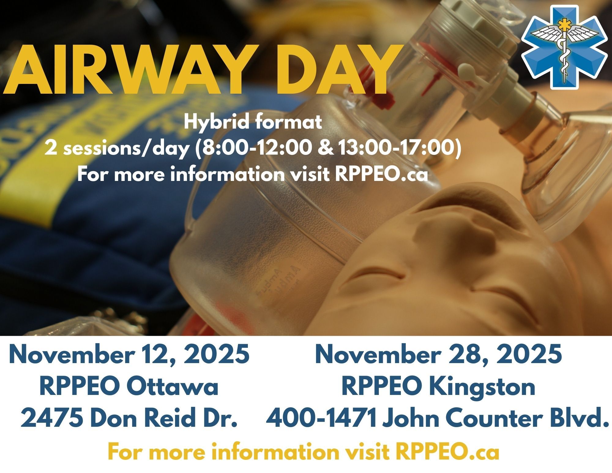 "Airway Day" text with a mannequin face